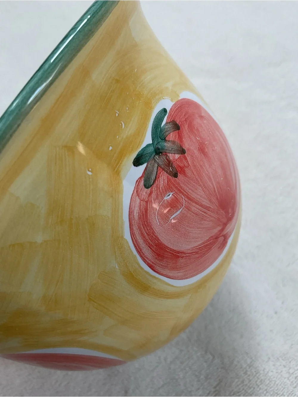 Vintage Pottery Barn Italy Hand Painted Tomato Serving Bowl Tuscan Farmhouse